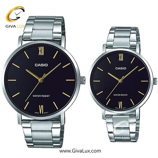 ساعت مچی اورجینال ست کاسیو Casio نقره ای | نقره ای| مشکی| کد رفرنس زنانه: LTP-VT01D-1BUDF، مردانه: MTP-VT01D-1BUDF